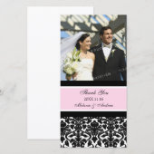 Rosa Schwarz Danke, dass du Foto Cards hochzimmert Dankeskarte (Vorne/Hinten)