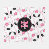 Rosa Schwarz Das Fußballfeld ist mein glücklicher Fleecedecke (Vorderseite (Horizontal))