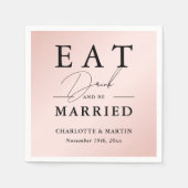 Rosa Schwarz Elegante Moderne Hochzeit Serviette (Vorderseite)