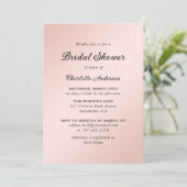 Rosa Schwarz Elegantes Minimalistisches Brautparty Einladung (Stehend Vorderseite)