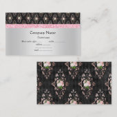 Rosa schwarz florentfarbene elegante semi-glänzend visitenkarte (Vorne/Hinten)