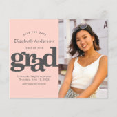 Rosa Schwarz Foto Rett Datum Einladung (Vorderseite)