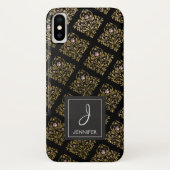 Rosa, Schwarz-Gold-Foil-Monogramm Case-Mate iPhone Hülle (Rückseite)