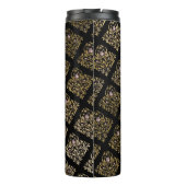 Rosa, Schwarz-Gold-Foil-Monogramm Thermosbecher (Rückseite)