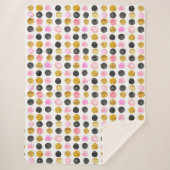 Rosa, Schwarz & Gold Polka Dot Sherpa Blanket Sherpadecke (Vorderseite)