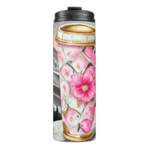 ROSA SCHWARZ GOLD VALENTINSTAG LIEBE KAFFEE & HERZ THERMOSBECHER