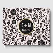 Rosa | Schwarz | Goldhochzeit Gästebuch (Vorderseite)