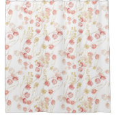 Rosa Schwarz-Goldwiese-Blumenmuster Duschvorhang (Vorderseite)