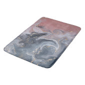 Rosa Schwarz Grau dekorativer Wasserfarbenmarmor Badematte (Schrägansicht)