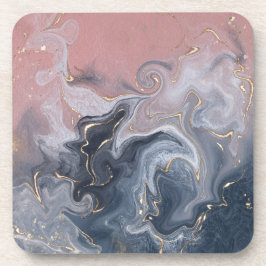 Rosa Schwarz Grau dekorativer Wasserfarbenmarmor Getränkeuntersetzer
