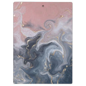 Rosa Schwarz Grau dekorativer Wasserfarbenmarmor Klemmbrett (Rückseite)