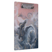 Rosa Schwarz Grau dekorativer Wasserfarbenmarmor Klemmbrett (Rechts)