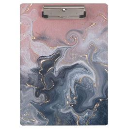 Rosa Schwarz Grau dekorativer Wasserfarbenmarmor Klemmbrett
