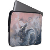 Rosa Schwarz Grau dekorativer Wasserfarbenmarmor Laptopschutzhülle (Vorne Rechts)