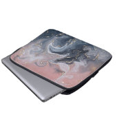 Rosa Schwarz Grau dekorativer Wasserfarbenmarmor Laptopschutzhülle (Vorne Knopf)