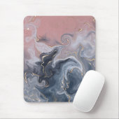 Rosa Schwarz Grau dekorativer Wasserfarbenmarmor Mousepad (Mit Mouse)