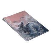 Rosa Schwarz Grau dekorativer Wasserfarbenmarmor Notizblock (Rechte Seite)