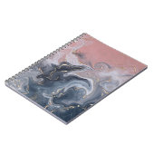Rosa Schwarz Grau dekorativer Wasserfarbenmarmor Notizblock (Linke Seite)