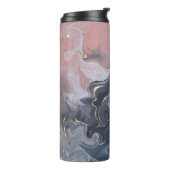 Rosa Schwarz Grau dekorativer Wasserfarbenmarmor Thermosbecher (Nach links gedreht)