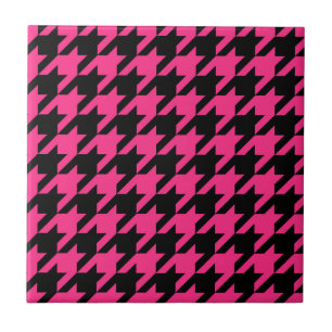 Rosa Schwarz Houndstooth Karo Fliese