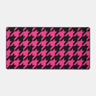 Rosa Schwarz Houndstooth Karo Schreibtischunterlage