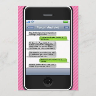 Rosa-/Schwarz-intelligentes Telefon-iParty Einladung