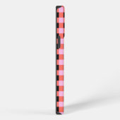 Rosa-schwarz kariertes Gingham-Muster iPhone Hülle (Rechte Seite)