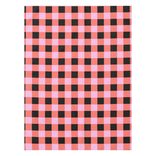 Rosa-schwarz kariertes Gingham-Muster Tischdecke (Vorderseite)