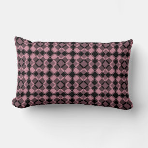 Rosa Schwarz Karo Argyle-Muster Lendenkissen