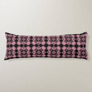 Rosa Schwarz Karo Argyle-Muster Seitenschläferkissen