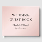 Rosa Schwarz Minimalistische Hochzeit Gästebuch (Vorderseite)