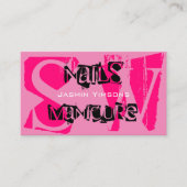 Rosa Schwarz mit Foto Monogram Modern Visitenkarte (Vorderseite)