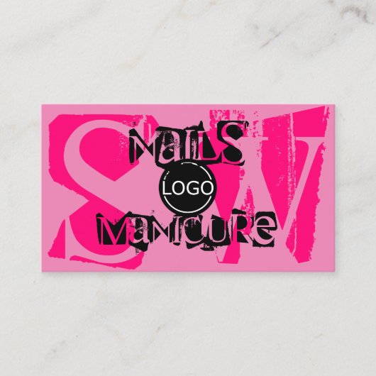 Rosa Schwarz mit Monogramm des Foto-Logos Visitenkarte (Vorderseite)