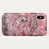 Rosa Schwarz, Mosaikfliesen Case-Mate iPhone Hülle (Rückseite (Horizontal))