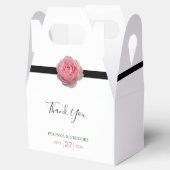 Rosa-Schwarz-Ribbon-Hochzeit Geschenkschachtel (Geöffnet)