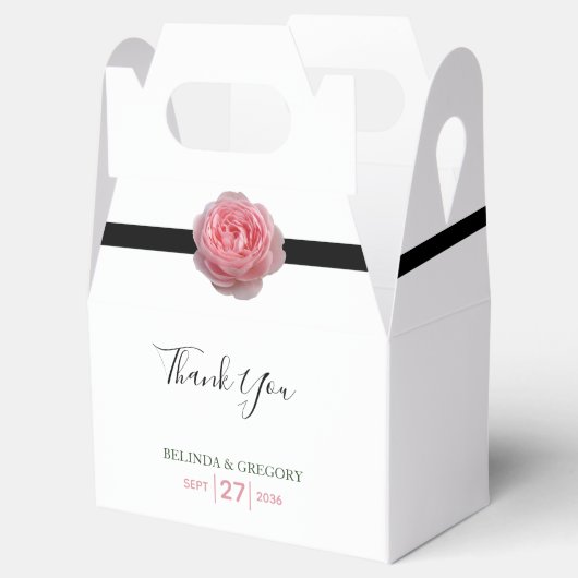 Rosa-Schwarz-Ribbon-Hochzeit Geschenkschachtel (Geöffnet)