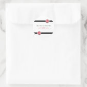 Rosa-Schwarz-Ribbon-Hochzeit Runder Aufkleber (Tasche)