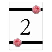 Rosa-Schwarz-Ribbon-Hochzeit Tischnummer (Rückseite)