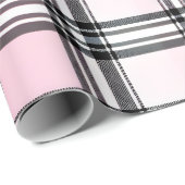 Rosa Schwarz Rot Karomuster Geschenkpapier (Rolleneckpunkt)