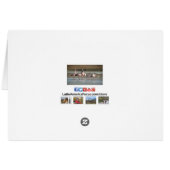 Rosa schwarz roter Flamingos auf Eiskarte (Rückseite Horizontal)