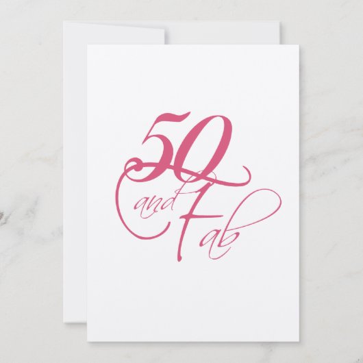 Rosa Schwarz Silver 50. Geburtstag Einladungen (Rückseite)