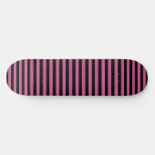 Rosa Schwarz Streifen Muster Skateboard (Horizontal)