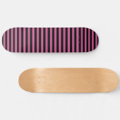 Rosa Schwarz Streifen Muster Skateboard (Horizontal)