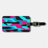 Rosa, Schwarz und Blau Abstrakt Gepäckanhänger (Vorderseite horizontal)