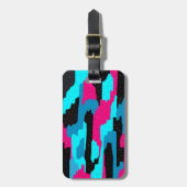 Rosa, Schwarz und Blau Abstrakt Gepäckanhänger (Vorderseite vertikal)