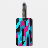 Rosa, Schwarz und Blau Abstrakt Gepäckanhänger (Rückseite vertikal)