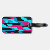 Rosa, Schwarz und Blau Abstrakt Gepäckanhänger (Rückseite horizontal)