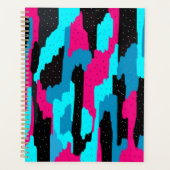 Rosa, Schwarz und Blau Abstrakt Planer (Vorderseite)