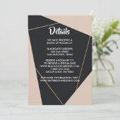 rosa, schwarz und goldfarbene geometrische Einschl Einladung (Stehend Vorderseite)