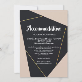 Rosa, schwarz und goldfarbene geometrische Unterbr Einladung